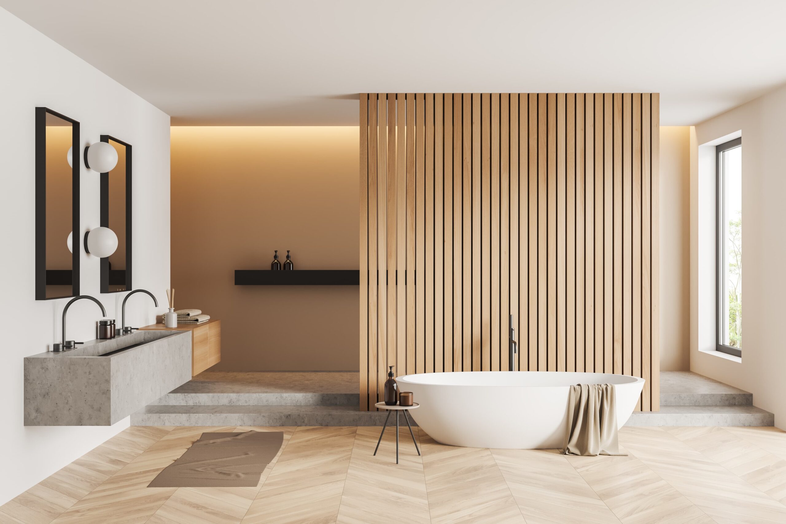 Stylish renovated bathroom with glass shower, modern vanity, and clean finishes
