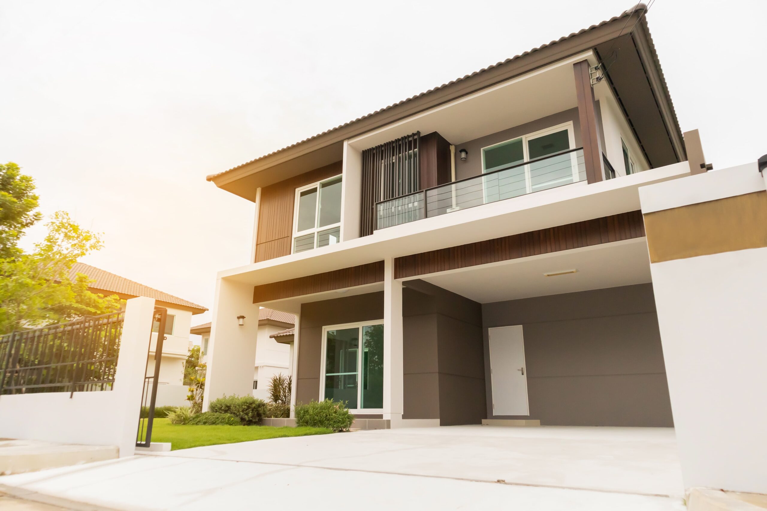 Contemporary house exterior with clean finishes and stylish curb appeal